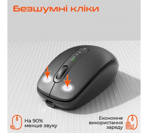 Миша бездротова Meetion BTM100R Black/Steel Gray (MT-BTM100R-A)