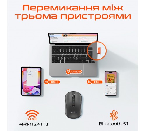 Миша бездротова Meetion BTM185 Black (MT-BTM185-A)