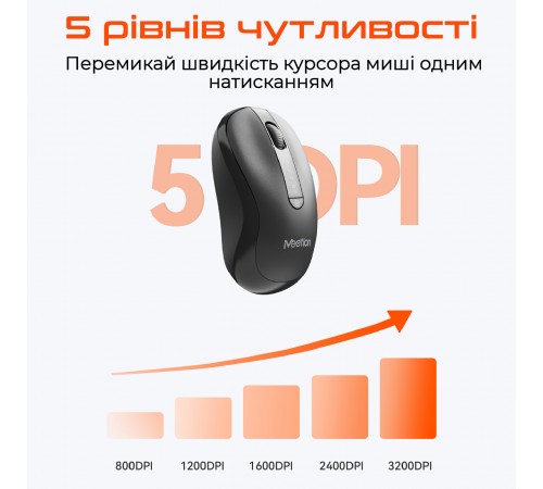 Миша бездротова Meetion BTM185 Black (MT-BTM185-A)