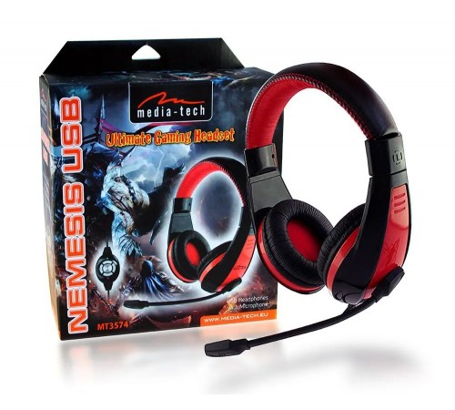 Гарнітура Media-Tech Nemesis USB Black/Red (MT3574) Гарнітура Media-Tech Nemesis USB Black/Red (MT3574)