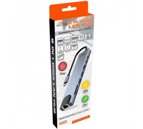 USB-хаб Media-Tech USB Type-C 8-в-1 (MT5046)