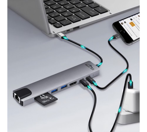 USB-хаб Media-Tech USB Type-C 8-в-1 (MT5046)