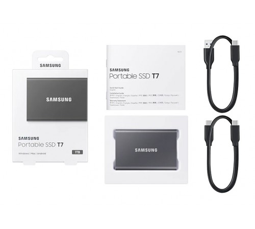 Накопичувач зовнішній SSD 2.5" USB 1.0TB Samsung T7 Titan Gray (MU-PC1T0T/WW)