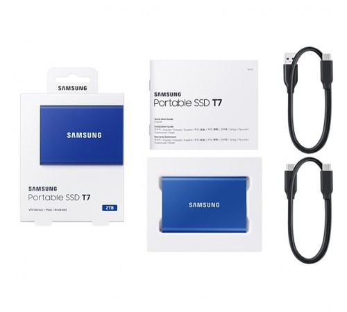Накопичувач зовнішній SSD 2.5" USB 2.0TB Samsung T7 Indigo Blue (MU-PC2T0H/WW)