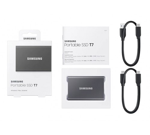 Накопичувач зовнішній SSD 2.5" USB 2.0TB Samsung T7 Titan Gray (MU-PC2T0T/WW)