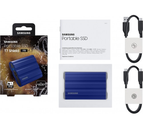 Накопичувач зовнішній SSD 2.5" USB 1.0TB Samsung T7 Shield Blue (MU-PE1T0R/EU)