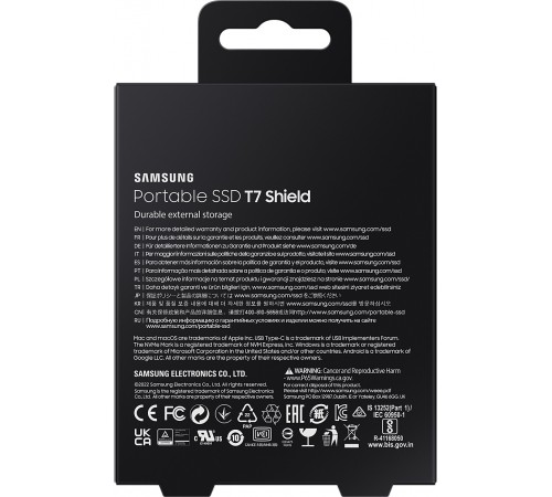 Накопичувач зовнішній SSD 2.5" USB 2.0TB Samsung T7 Shield Black (MU-PE2T0S/WW)