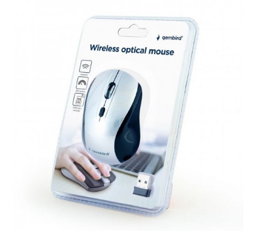 Миша бездротова Gembird MUSW-4B-02-BS Black/Silver