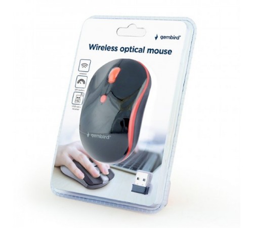 Миша бездротова Gembird MUSW-4B-03-R Black/Red