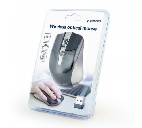 Миша бездротова Gembird MUSW-4B-04-GB Grey/Black