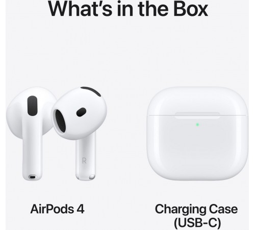 Bluetooth-гарнiтура Apple AirPods 4 (MXP63ZE/A)