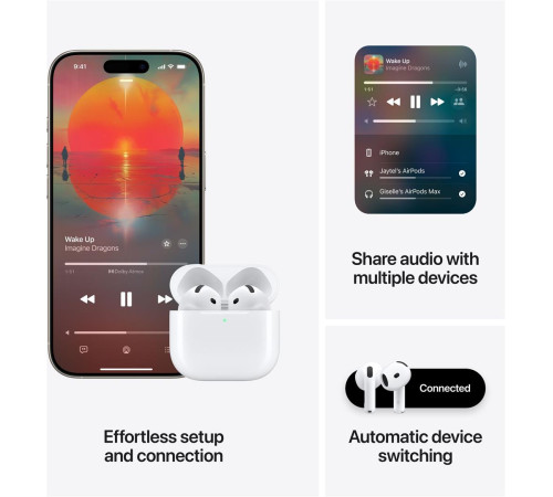 Bluetooth-гарнiтура Apple AirPods 4 with Active Noise Cancellation White (MXP93ZE/A)