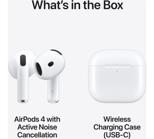 Bluetooth-гарнiтура Apple AirPods 4 with Active Noise Cancellation White (MXP93ZE/A)