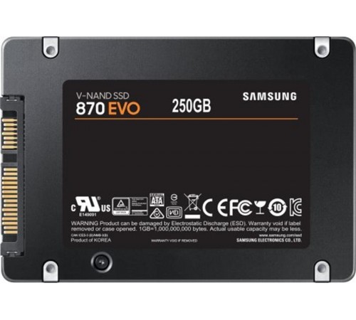 Накопичувач SSD 250GB Samsung 870 EVO 2.5" SATAIII MLC (MZ-77E250B/EU)