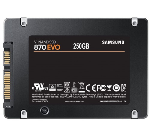 Накопичувач SSD 250GB Samsung 870 EVO 2.5" SATAIII MLC (MZ-77E250BW)