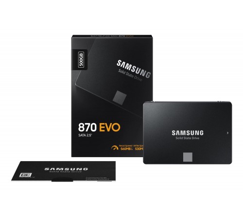 Накопичувач SSD 500GB Samsung 870 EVO 2.5" SATAIII MLC (MZ-77E500B/EU)