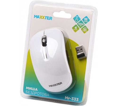 Мишка бездротова Maxxter Mr-333-W White USB