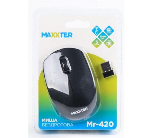 Миша бездротова Maxxter Mr-420 Black