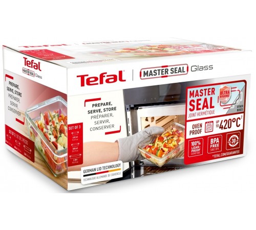 Набір контейнерів Tefal Master Seal 3 шт (N1050910) Набір контейнерів Tefal Master Seal 3 шт (N1050910)