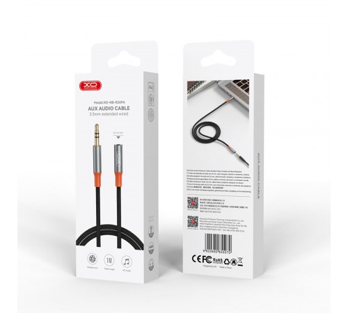 Аудио-кабель XO AUX 3.5 мм - AUX 3.5 мм 1 м Black (NB-R269A.black)