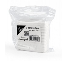 Розетка Cablexpert (NCAC-2F5E-01) 2хRJ-45, Cat5Е, зовнішня, біла