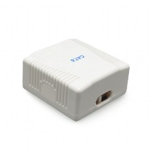 Розетка Cablexpert (NCAC-2F6-01) RJ-45, Cat6, зовнішня, біла