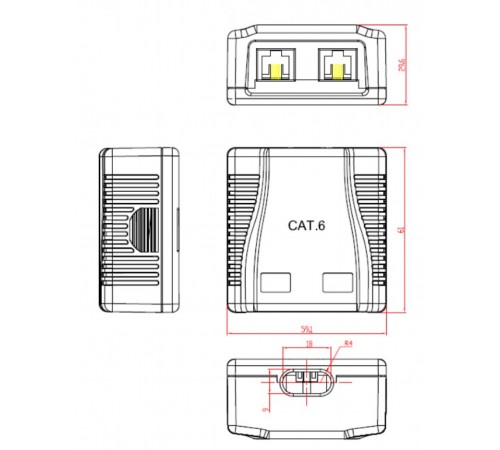 Розетка Cablexpert (NCAC-2F6-01) RJ-45, Cat6, зовнішня, біла