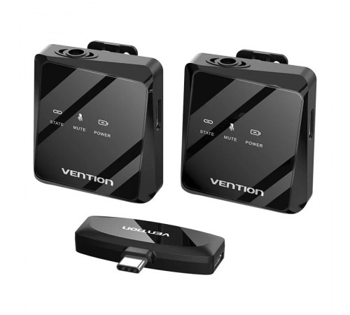 Мікрофон Vention USB Type-C 2-Pack Wireless Lavalier Black (NCBB0)