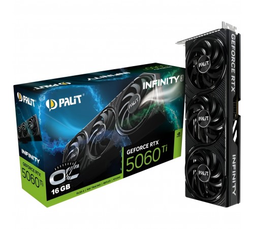 Відеокарта GF RTX 5060 Ti 16GB GDDR7 Infinity 3 OC Palit (NE7506TS19T1-GB2061S)