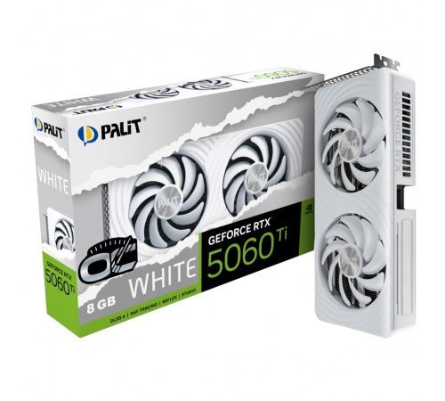 Відеокарта GF RTX 5060 Ti 8GB GDDR7 White OC Palit (NE7506TU19P1-GB2062M)