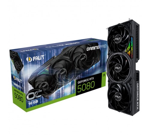 Відеокарта GF RTX 5080 16GB GDDR7 GamingPro OC Palit (NE75080S19T2-GB2031A)