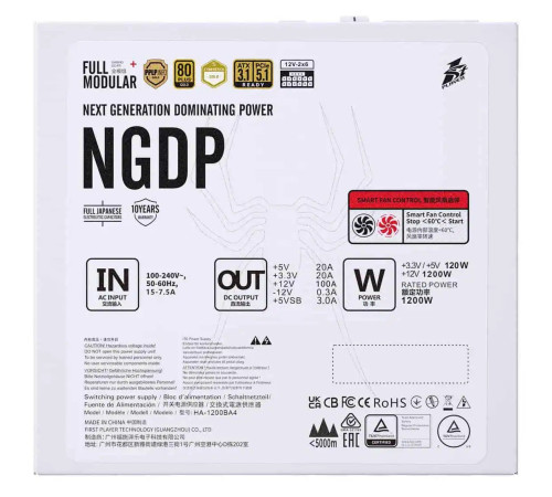 Блок живлення 1stPlayer HA-1200BA4 1200W White (NGDP-GLD-1200-WH-EU)