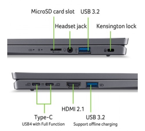 Ноутбук Acer Swift Go 14 SFG14-63-R88C (NX.KTSEU.002) Steel Gray Ноутбук Acer Swift Go 14 SFG14-63-R88C (NX.KTSEU.002) Steel Gray