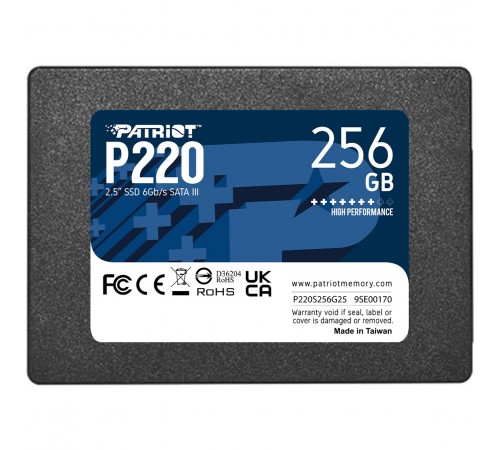 Накопичувач SSD 256GB Patriot P220 2.5" SATAIII TLC (P220S256G25)