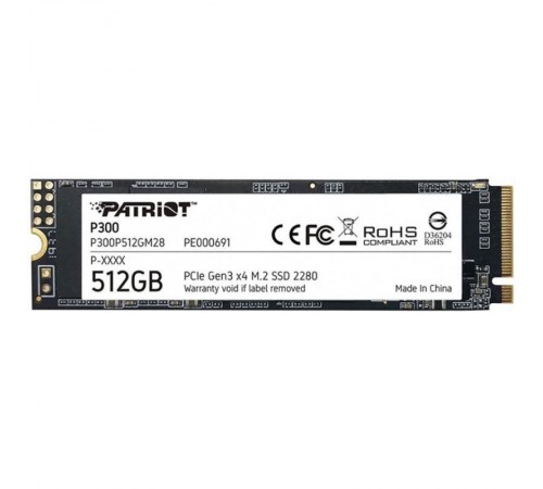 Накопичувач SSD 512GB Patriot P300 M.2 2280 PCIe 3.0 x4 NVMe TLC (P300P512GM28)
