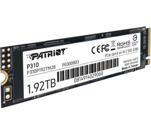 Накопичувач SSD 1.92TB Patriot P310 M.2 2280 PCIe NVMe 3.0 x4 TLC (P310P192TM28)