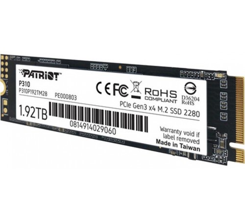 Накопичувач SSD 1.92TB Patriot P310 M.2 2280 PCIe NVMe 3.0 x4 TLC (P310P192TM28)