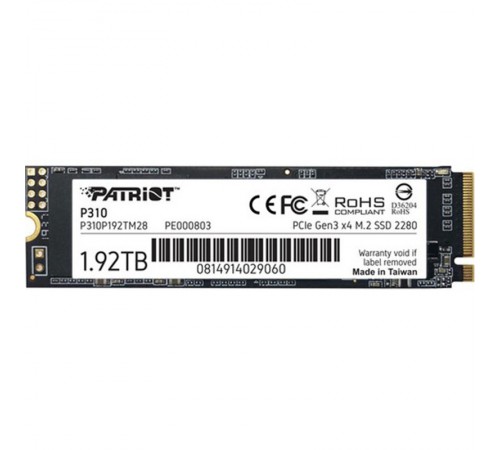 Накопичувач SSD 1.92TB Patriot P310 M.2 2280 PCIe NVMe 3.0 x4 TLC (P310P192TM28)