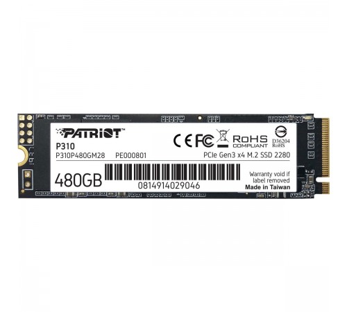 Накопичувач SSD 480GB Patriot P310 M.2 2280 PCIe NVMe 3.0 x4 TLC (P310P480GM28)