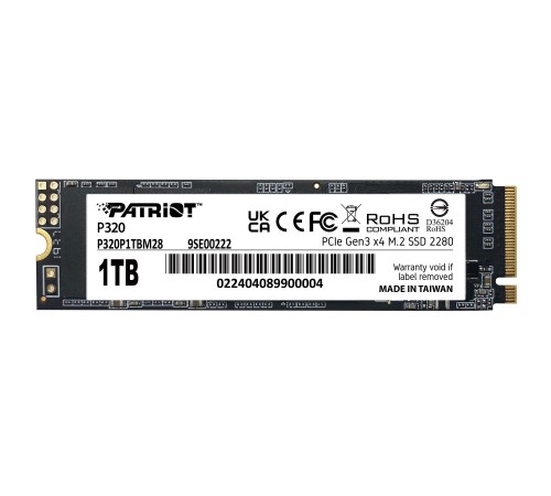 Накопичувач SSD 1TB Patriot P320 M.2 2280 PCIe 3.0 x4 NVMe TLC (P320P1TBM28)