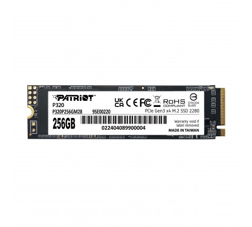 Накопичувач SSD 256GB Patriot P320 M.2 2280 PCIe 3.0 x4 NVMe TLC (P320P256GM28) Накопичувач SSD 256GB Patriot P320 M.2 2280 PCIe 3.0 x4 NVMe TLC (P320P256GM28)