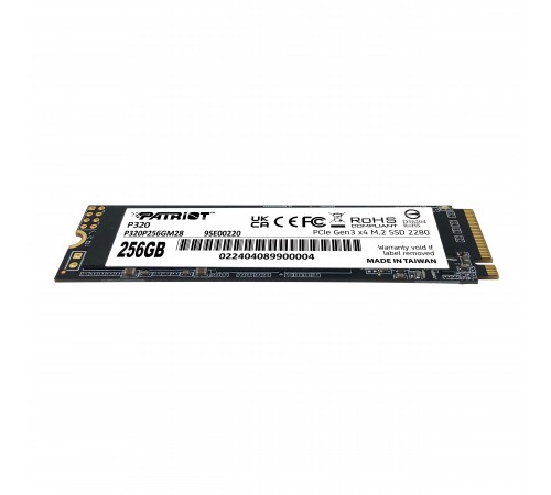 Накопичувач SSD 256GB Patriot P320 M.2 2280 PCIe 3.0 x4 NVMe TLC (P320P256GM28) Накопичувач SSD 256GB Patriot P320 M.2 2280 PCIe 3.0 x4 NVMe TLC (P320P256GM28)