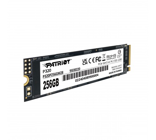 Накопичувач SSD 256GB Patriot P320 M.2 2280 PCIe 3.0 x4 NVMe TLC (P320P256GM28) Накопичувач SSD 256GB Patriot P320 M.2 2280 PCIe 3.0 x4 NVMe TLC (P320P256GM28)