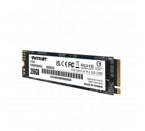 Накопичувач SSD 256GB Patriot P320 M.2 2280 PCIe 3.0 x4 NVMe TLC (P320P256GM28) Накопичувач SSD 256GB Patriot P320 M.2 2280 PCIe 3.0 x4 NVMe TLC (P320P256GM28)