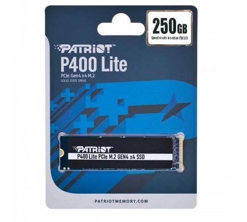Накопичувач SSD 250GB Patriot P400 Lite M.2 2280 PCIe 4.0 x4 NVMe TLC (P400LP250GM28H)