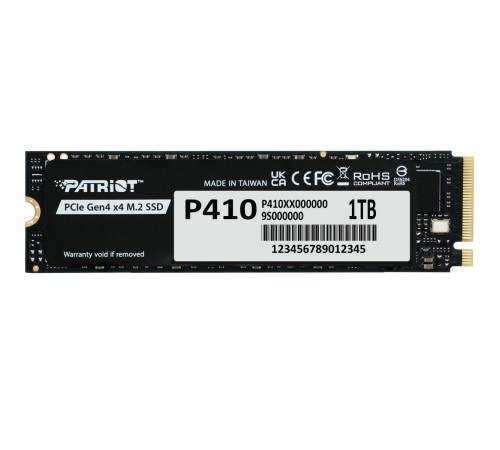 Накопичувач SSD 1TB Patriot P410 M.2 2280 PCIe NVMe 4.0 x4 TLC (P410P1TBM28H)