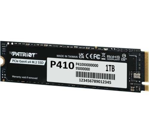 Накопичувач SSD 1TB Patriot P410 M.2 2280 PCIe NVMe 4.0 x4 TLC (P410P1TBM28H)