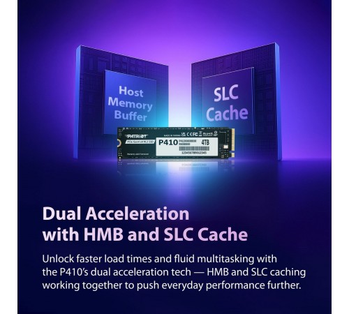 Накопичувач SSD 1TB Patriot P410 M.2 2280 PCIe NVMe 4.0 x4 TLC (P410P1TBM28H)