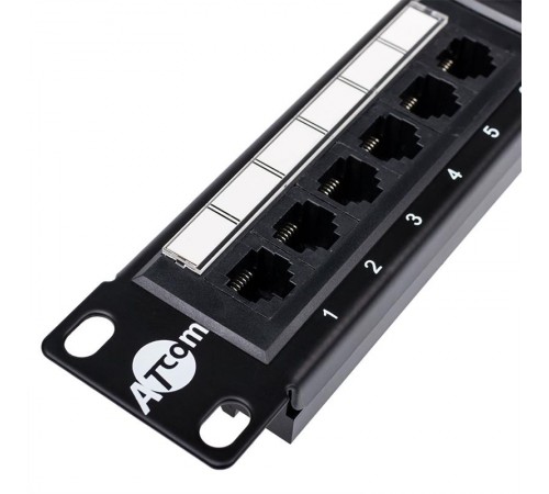 Патч-панель Atcom P5124 19" 24хRJ-45 UTP 1U cat.5е
