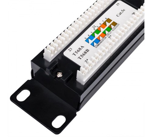 Патч-панель Atcom P5124 19" 24хRJ-45 UTP 1U cat.5е